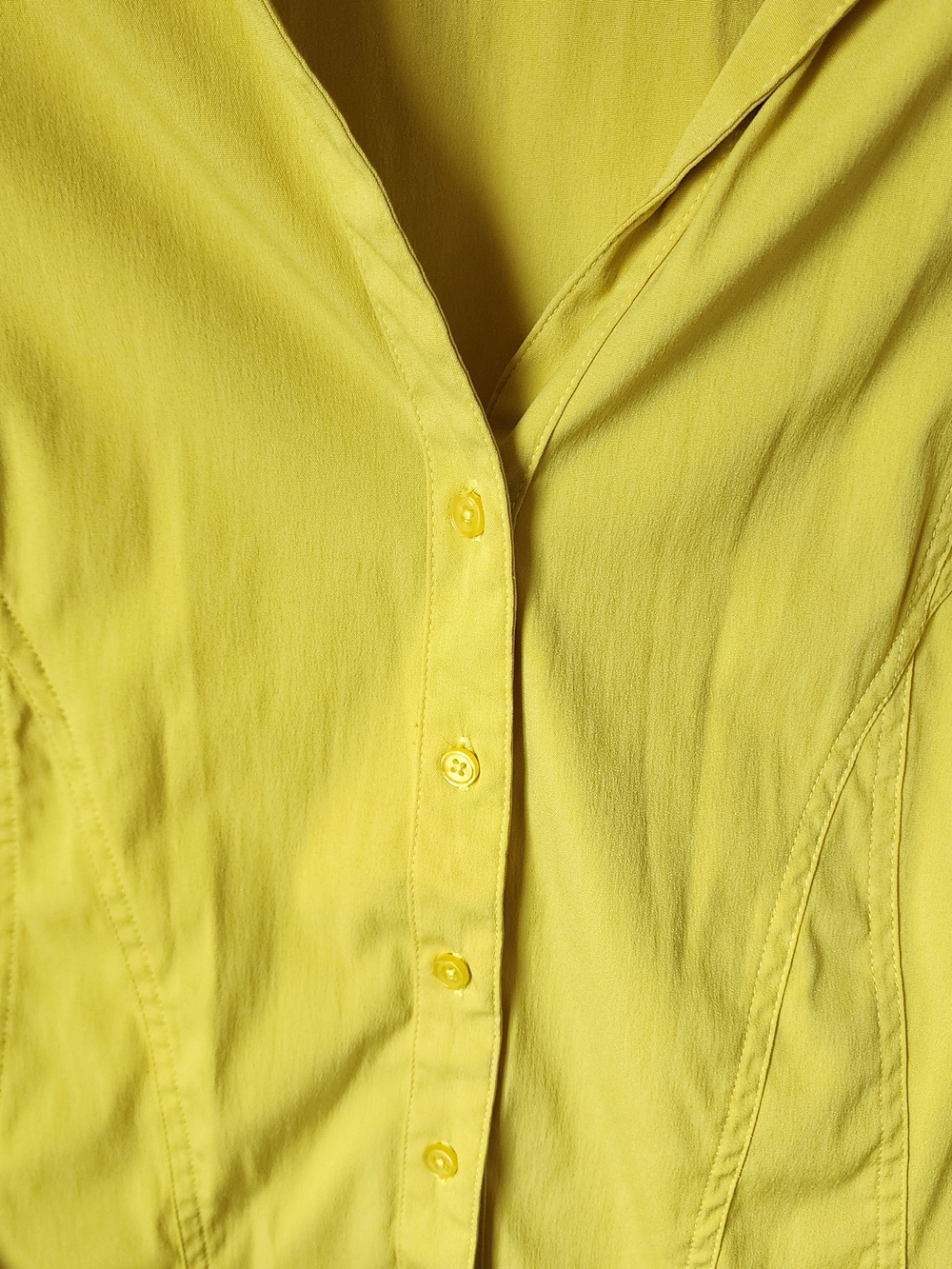 Button-Front Blouse - Yellow - Picture 6 of 13